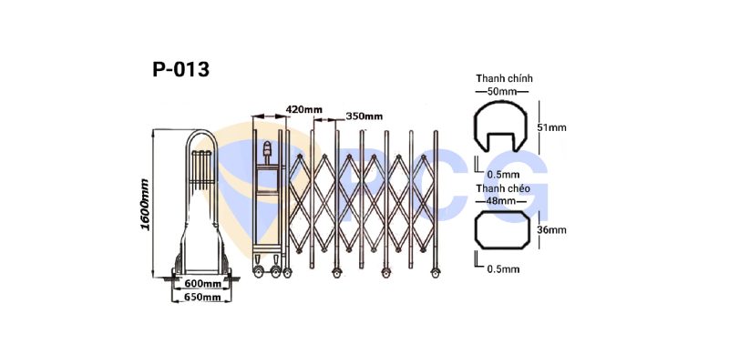 thông số kỹ thuật cổng xếp