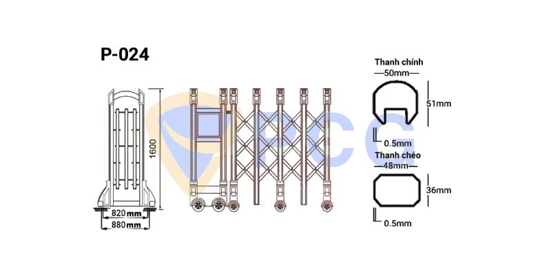thông số kỹ thuật cổng xếp
