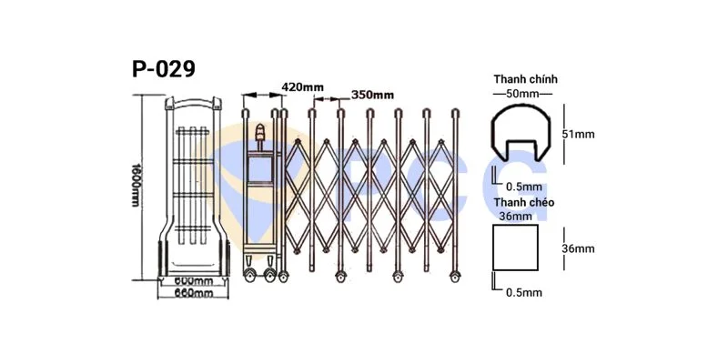 thông số kỹ thuật cổng xếp