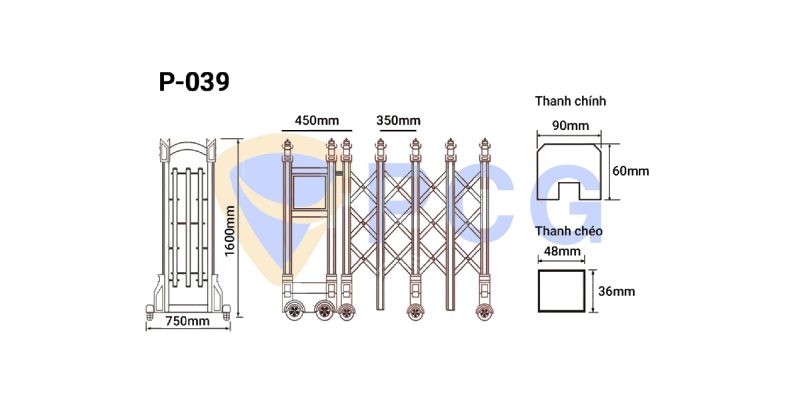 thông số kỹ thuật cổng xếp