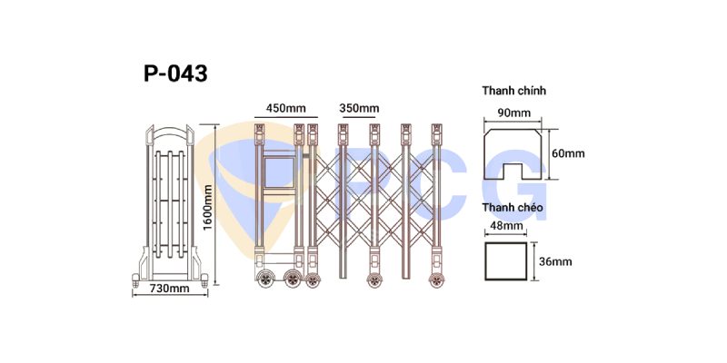 thông số kỹ thuật cổng xếp