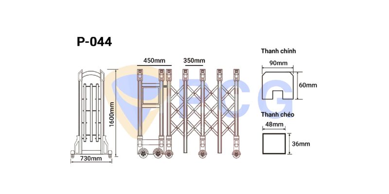 thông số kỹ thuật cổng xếp