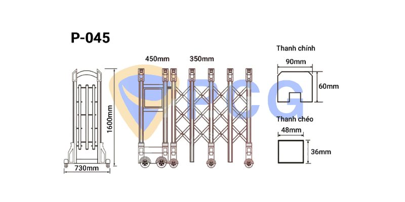 thông số kỹ thuật cổng xếp