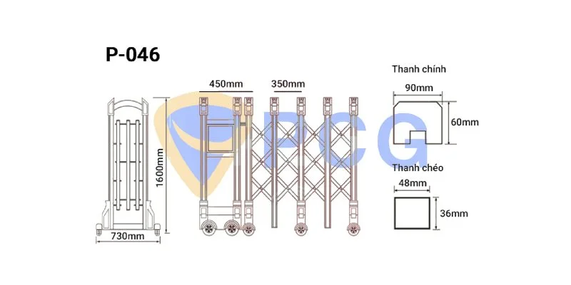 thông số kỹ thuật cổng xếp