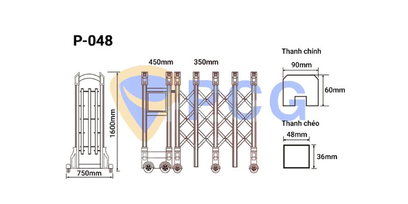 thông số kỹ thuật cổng xếp