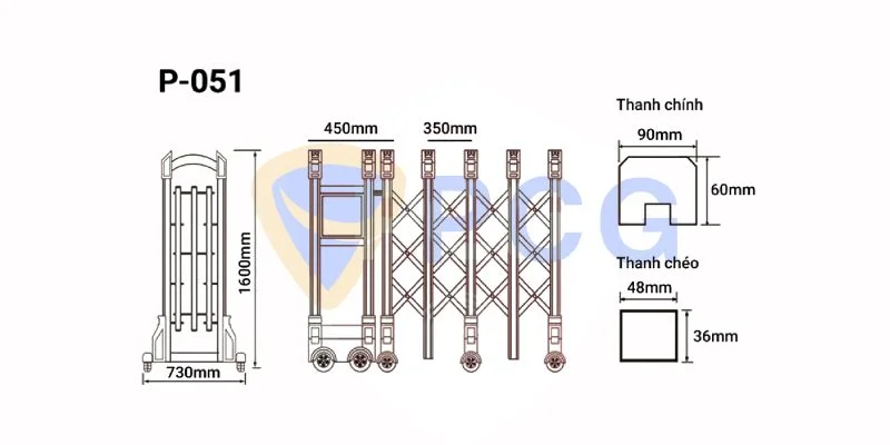 thông số kỹ thuật cổng xếp