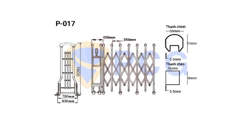 thông số kỹ thuật cổng xếp