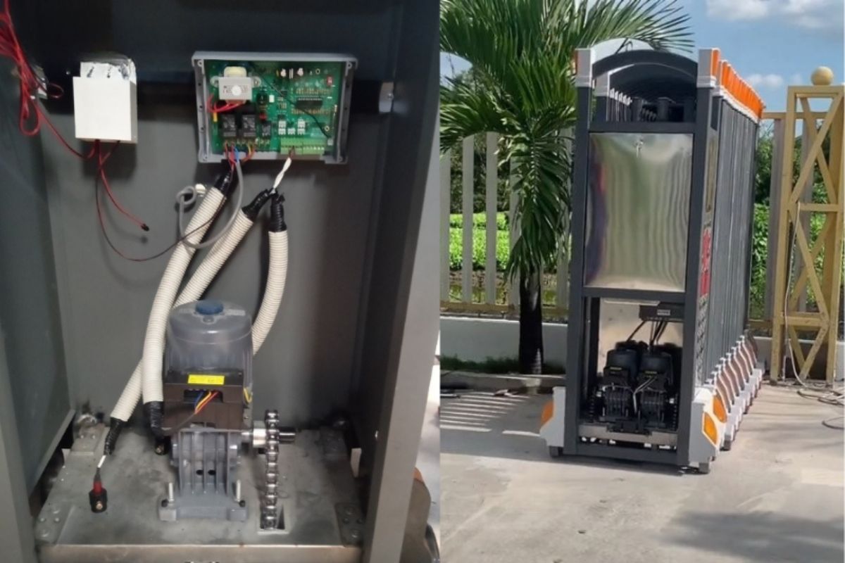 Hệ thống motor của cổng xếp